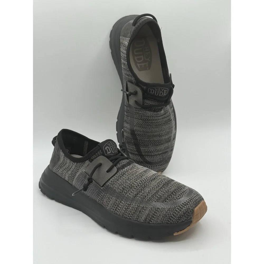 HEY DUDE Sirocco Neutrals Black Night Slip-On Sneaker Shoe Sz M8 Pre-owned